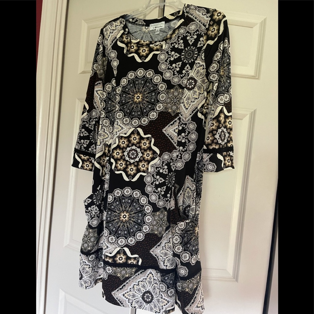Long sleeve knit dress.